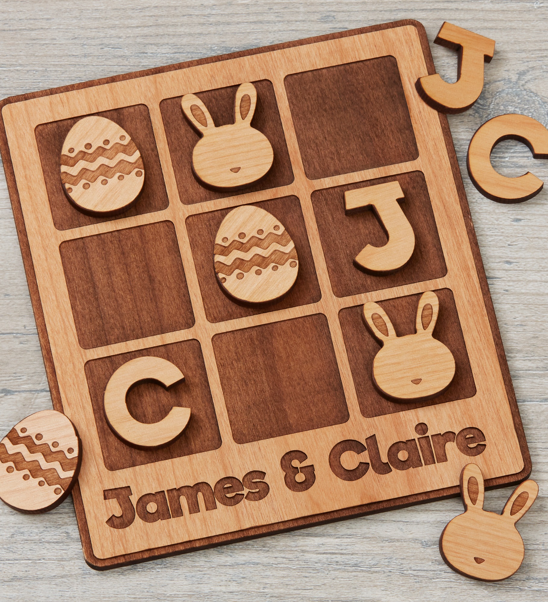 Easter Bunny Personalized Tic Tac Toe Game